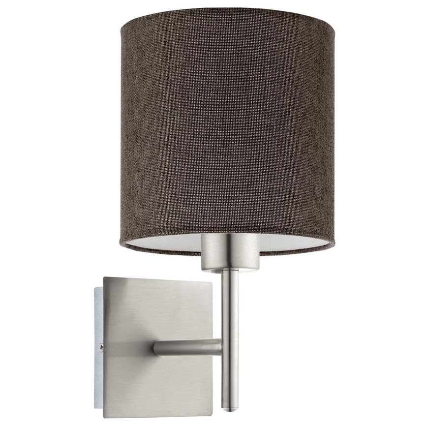 Eglo - Applique murale LED TUNJA 1xE27/60W/230V chrome mat/marron