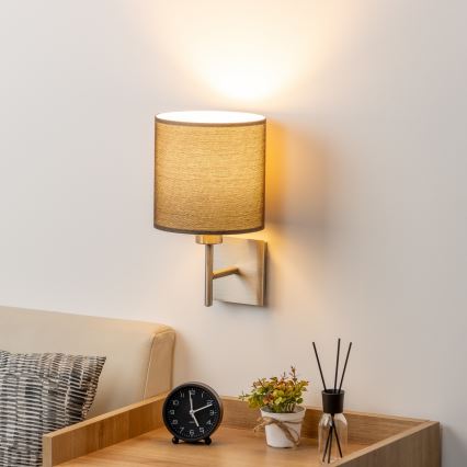 Eglo - Applique murale LED TUNJA 1xE27/60W/230V chrome mat/marron
