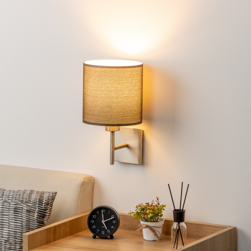 Eglo - Applique murale LED TUNJA 1xE27/60W/230V chrome mat/marron