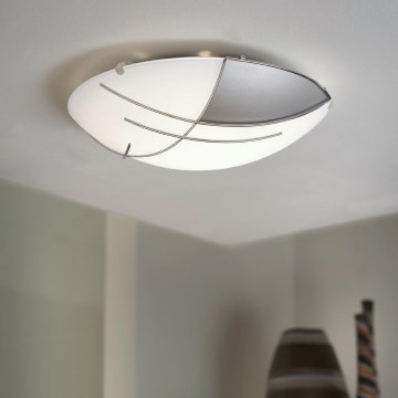 EGLO - Applique/Plafoniera 1 x E27/60W argento / bianco