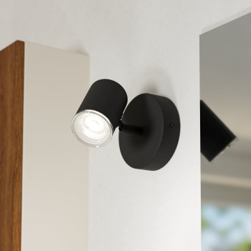 Eglo - Applique spot murale pour salle de bains 1xGU10/5W/230V IP44 noir