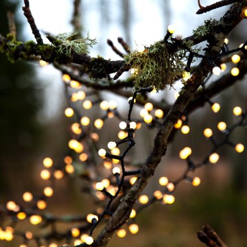 Eglo - Catena luminosa natalizia LED per esterni, 700 LED, 8 funzioni, 19 m, IP44, bianco caldo
