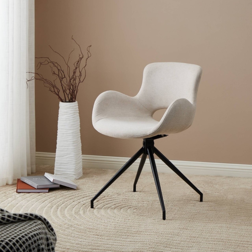 Eglo - Chaise de salle à manger 82x58 cm crème/noir