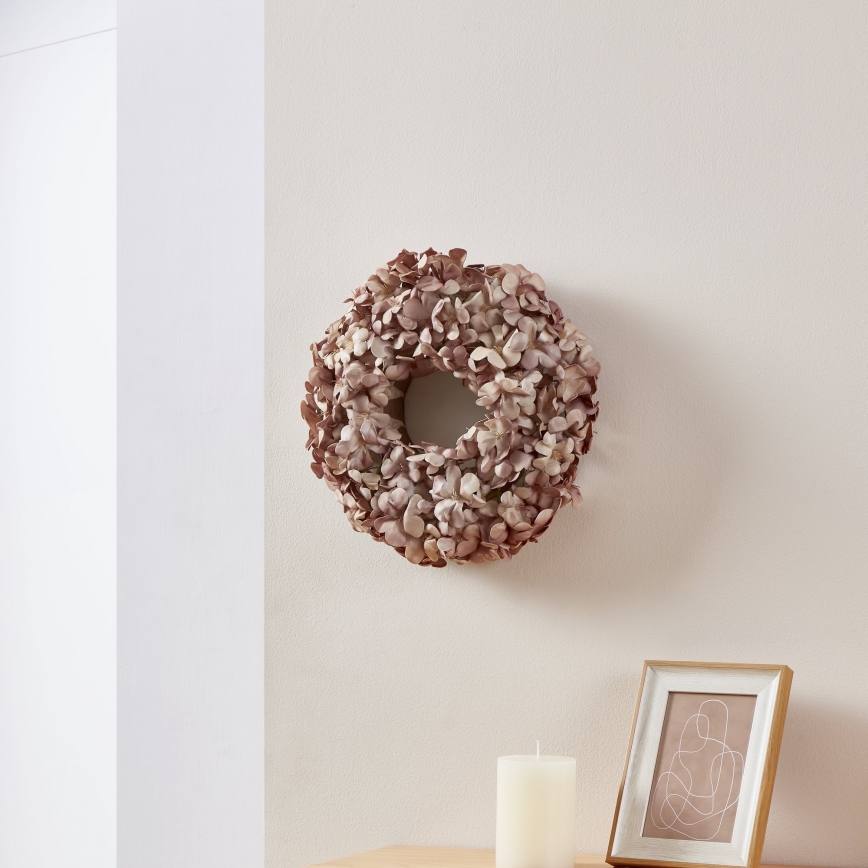 Eglo - Corona di fiori artificiali diametro 35 cm rosa
