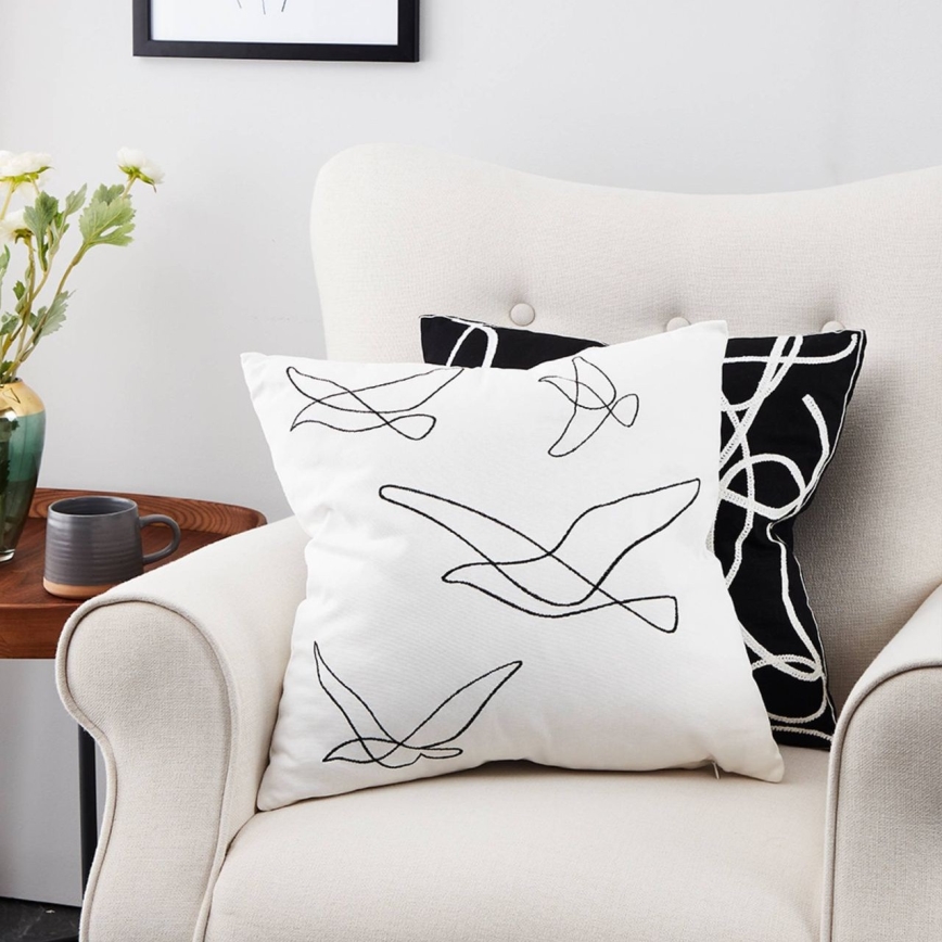 Eglo - Coussin décoratif 45x45 cm blanc/noir