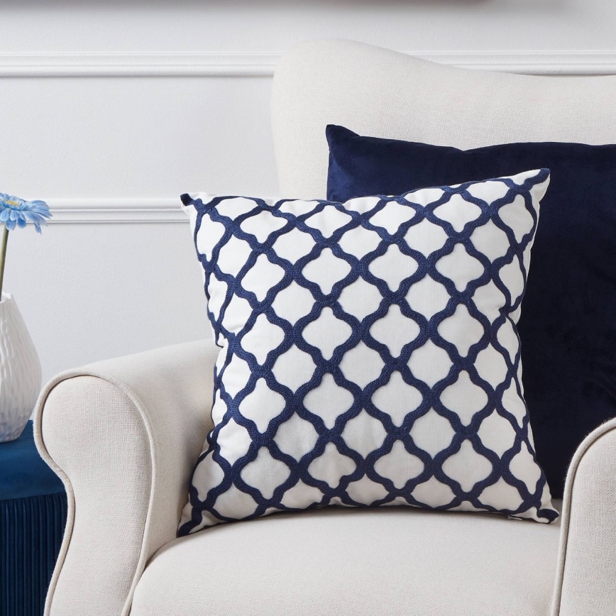 Eglo - Cuscino decorativo 45x45 cm bianco/blu