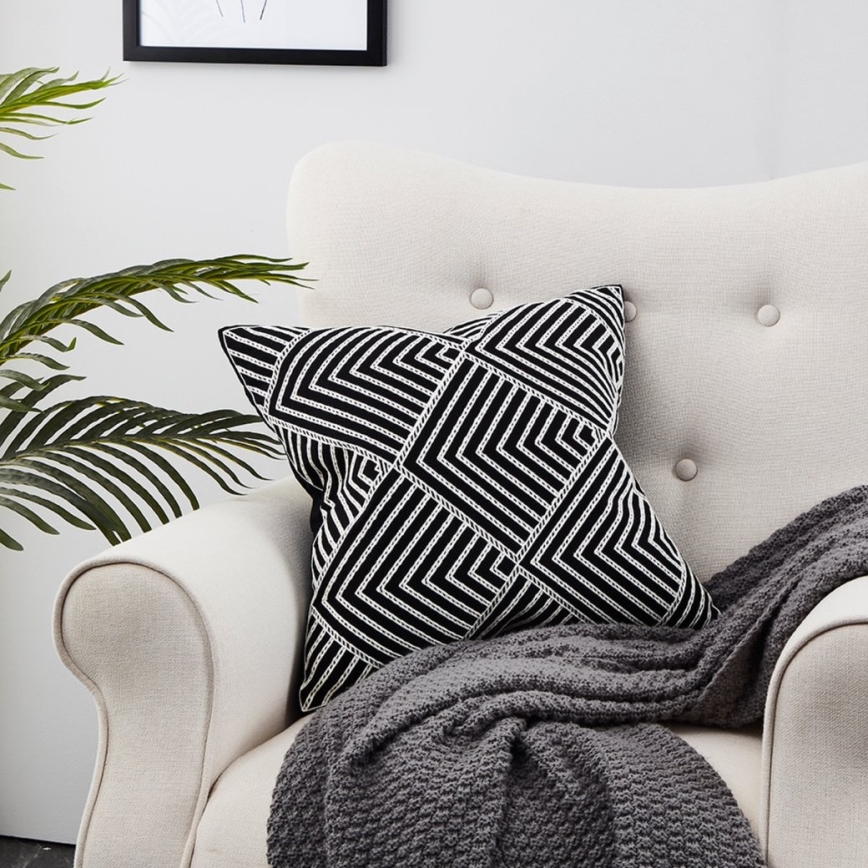 Eglo - Cuscino decorativo 45x45 cm nero/bianco