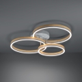 Eglo - Dimmbare LED-Anbauleuchte LED/12,5W/230V + 2xLED/15,5W 3000K grau/Eiche