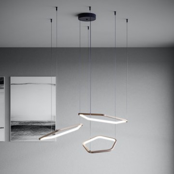 Eglo - Dimmbare LED-Hängeleuchte an Seil LED/50W/230V 2200-6500K Messing + Fernbedienung