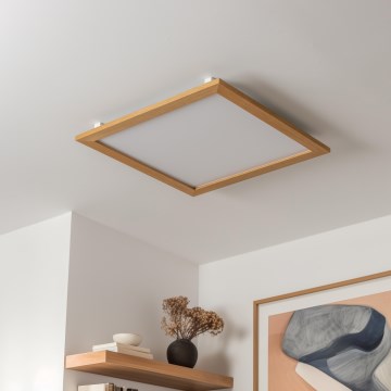 Eglo - Dimmbares LED-RGBW-Anbaupanel SALOBRENA-C WOOD LED/34W/230V 2700-6500K 64x64 cm braun + Fernbedienung