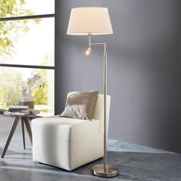 Eglo/Edi Lampada - Lampada LED da terra SANTANDER 1xE27/11W/230V + LED/2,3W cromo opaco