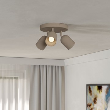 Eglo - Faretto 3xE14/40W/230V diam. 25 cm beige