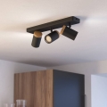 Eglo - Faretto da bagno 3xGU10/3W/230V IP44 nero/beige