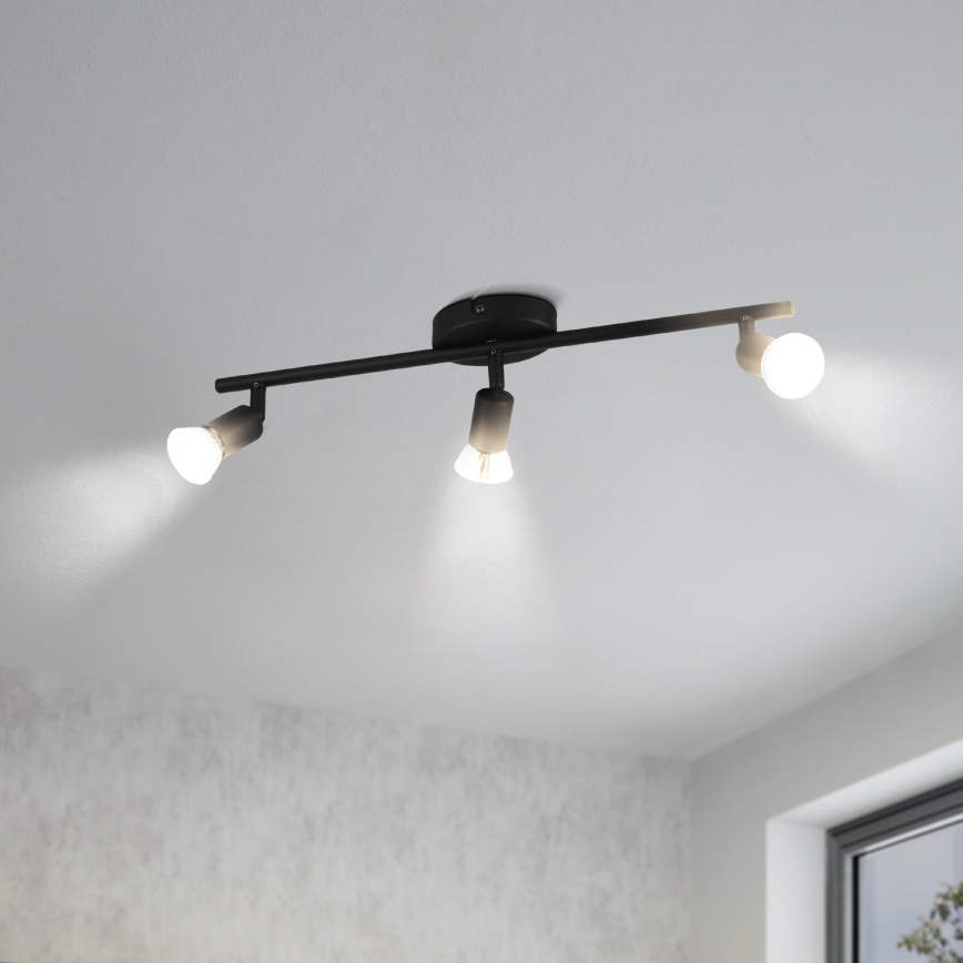 Eglo - Faretto LED 3xGU10/2,8W/230V 3000K nero