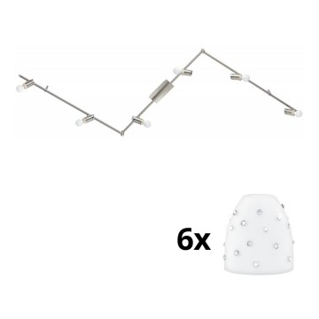 Eglo - Faretto LED MY CHOICE 6xE14/4W/230V cromo opaco/bianco