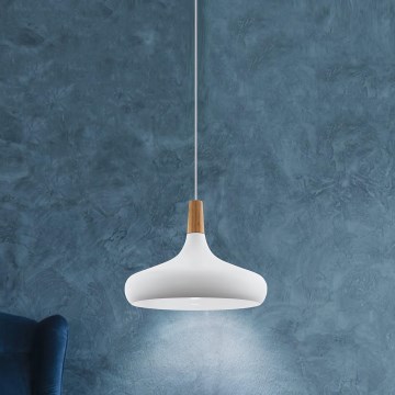 Eglo - Hängeleuchte 1xE27/40W/230V d 40 cm weiß