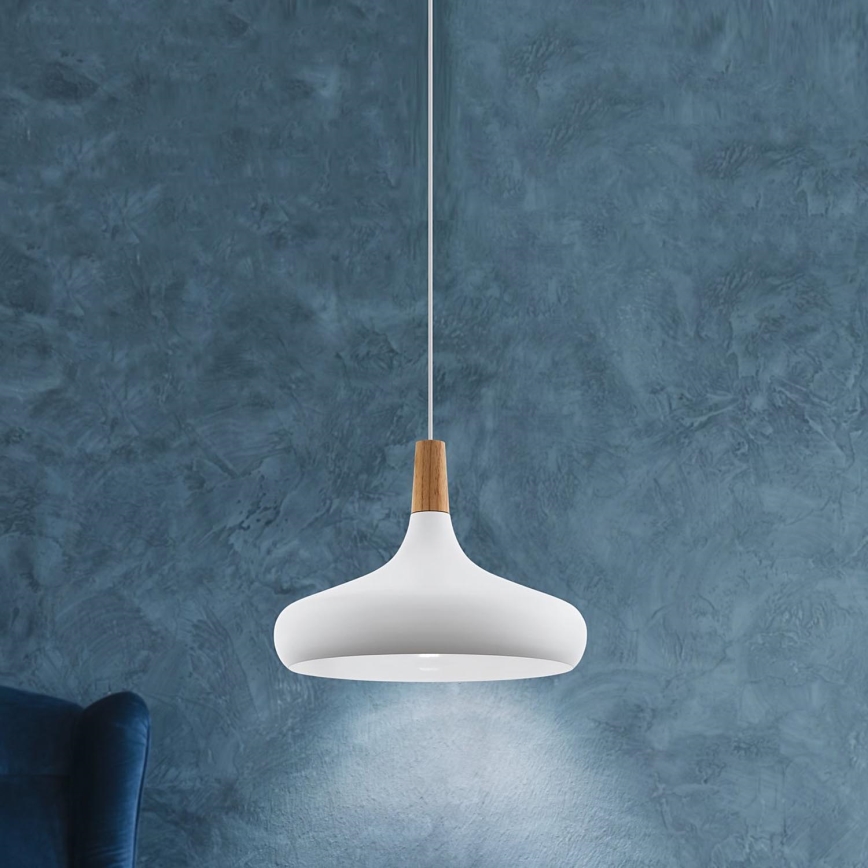Eglo - Hängeleuchte 1xE27/40W/230V d 40 cm weiß