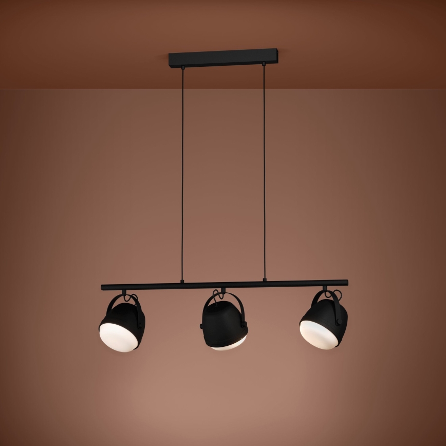 Eglo - Hängeleuchte 3xE27/28W/230V schwarz