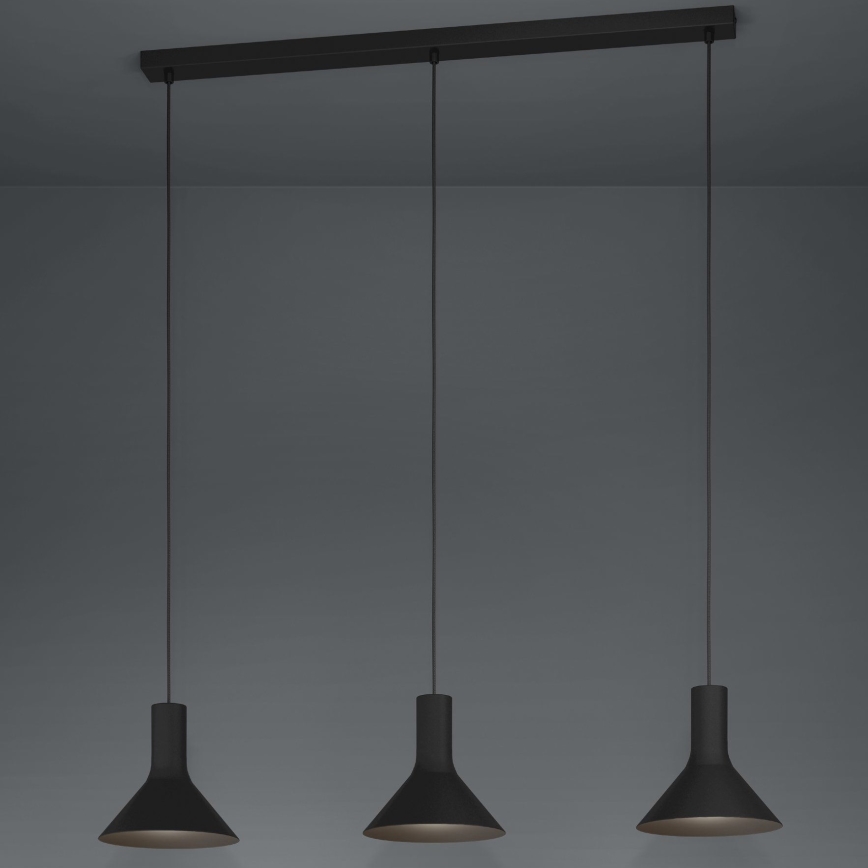 Eglo - Hängeleuchte 3xE27/28W/230V schwarz