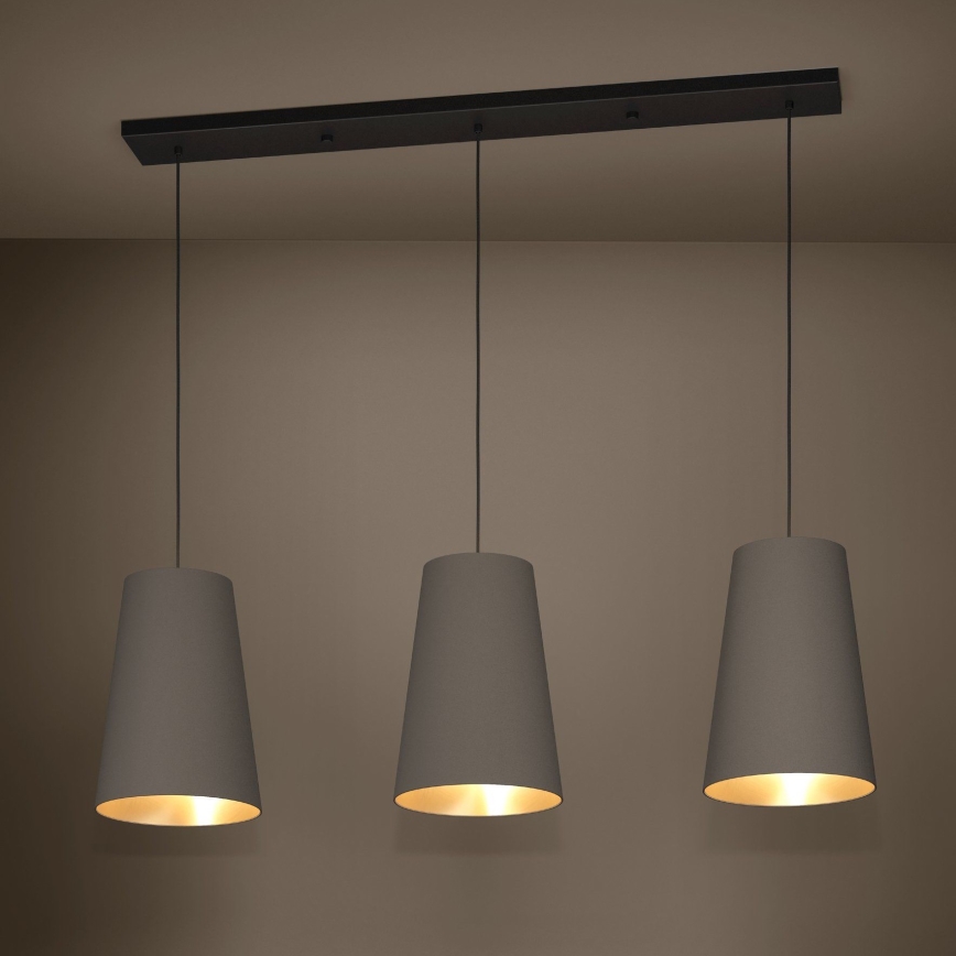 Eglo - Hängeleuchte 3xE27/40W/230V braun