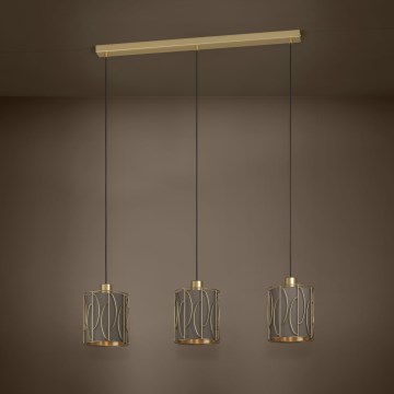 Eglo - Hängeleuchte 3xE27/40W/230V golden/braun