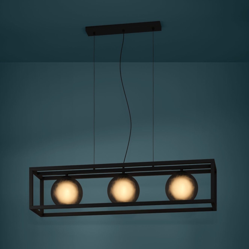 Eglo - Hängeleuchte 3xE27/40W/230V rauchig/schwarz