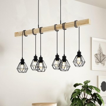 Eglo - Hängeleuchte an Schnur TOWNSHEND 6xE27/60W/230V - FSC-zertifiziert