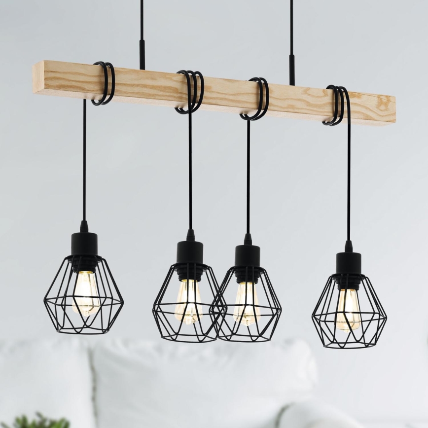Eglo - Hängeleuchte TOWNSHEND 4xE27/60W/230V basket