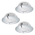 Eglo - KIT 3x Lampada LED da incasso PINEDA 1xLED/4,9W/230V