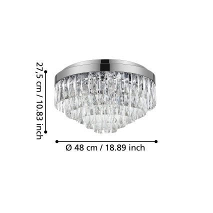 Eglo 39489 - Kristalldeckenleuchte VALPARAISO 8xE14/40W/230V