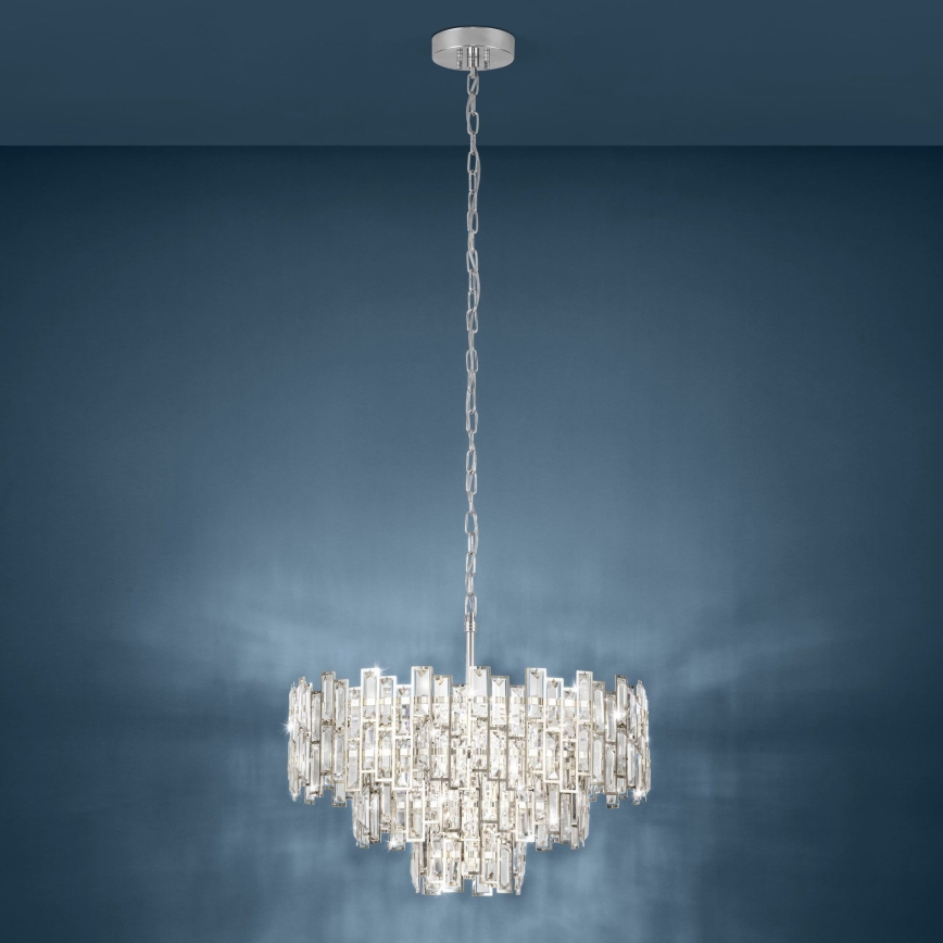 Eglo - Kronleuchter an Kette CALMEILLES 10xE14/25W/230V T. 63 cm