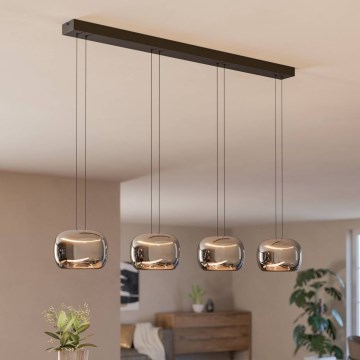 Eglo - Lampada a sospensione dimmerabile su cavo 4xLED/5,8W/230V nero/fumé