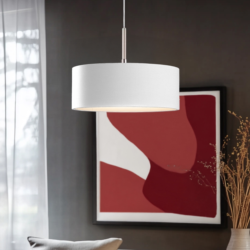 Eglo - Lampada a sospensione LED su cavo TUNJA 1xE27/60W/230V bianco