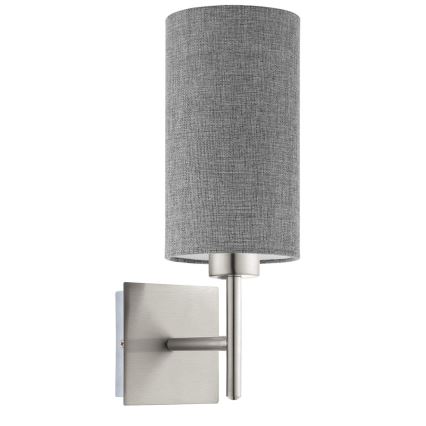 Eglo - Lampada da parete LED TUNJA 1xE27/60W/230V cromo opaco/grigio