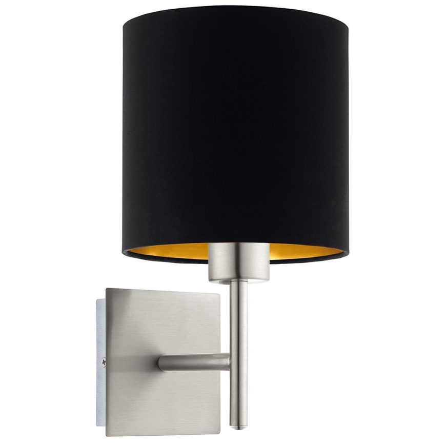 Eglo - Lampada da parete LED TUNJA 1xE27/60W/230V cromo opaco/nero