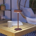 Eglo - Lampada da tavolo a LED dimmerabile, ricaricabile tramite energia solare, con controllo touch, 3W/5V, 3000-6000K, 1800 mAh, IP44, arancione