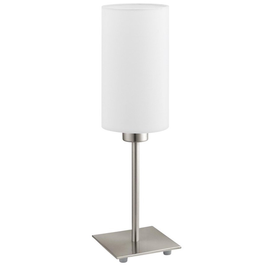 Eglo - Lampada da tavolo LED TUNJA 1xE27/60W/230V 26,5 cm cromo opaco/bianco