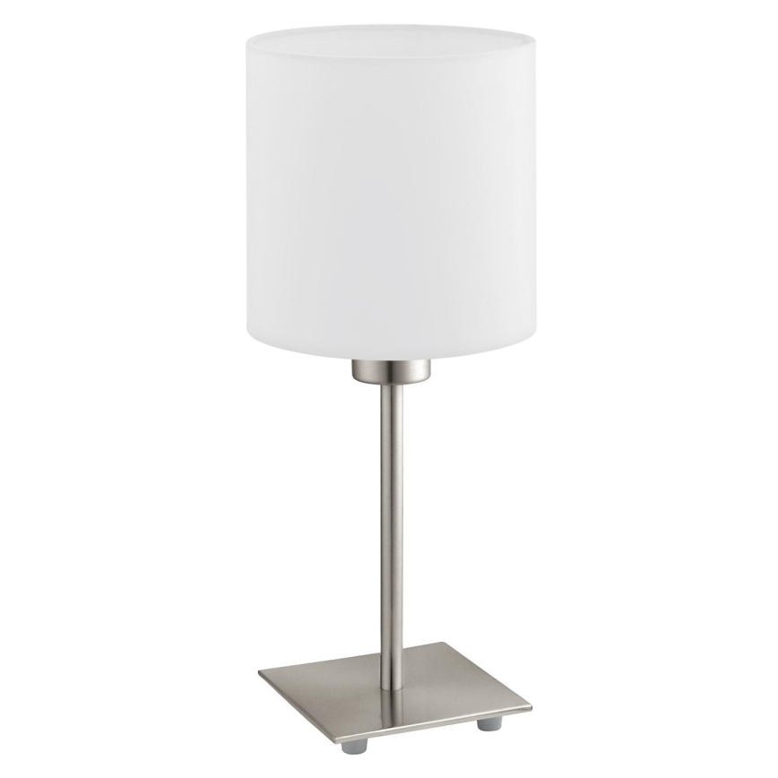 Eglo - Lampada da tavolo LED TUNJA 1xE27/60W/230V 26,5 cm cromo opaco/bianco