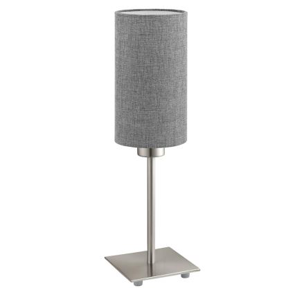 Eglo - Lampada da tavolo LED TUNJA 1xE27/60W/230V 26,5 cm cromo opaco/grigio