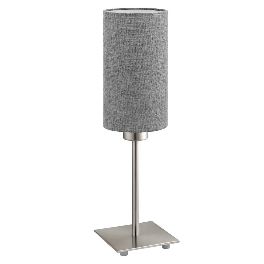 Eglo - Lampada da tavolo LED TUNJA 1xE27/60W/230V 26,5 cm cromo opaco/grigio