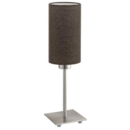 Eglo - Lampada da tavolo LED TUNJA 1xE27/60W/230V 26,5 cm cromo opaco/marrone