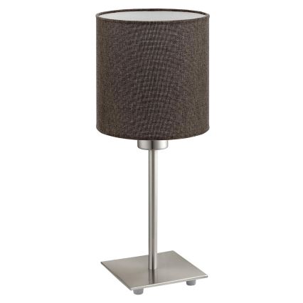 Eglo - Lampada da tavolo LED TUNJA 1xE27/60W/230V 26,5 cm cromo opaco/marrone