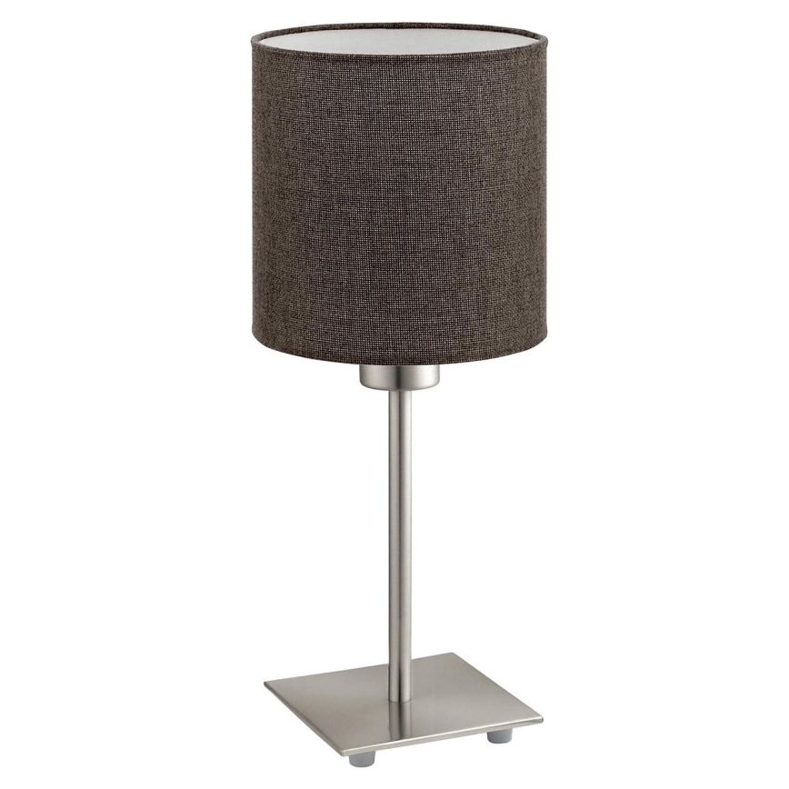 Eglo - Lampada da tavolo LED TUNJA 1xE27/60W/230V 26,5 cm cromo opaco/marrone