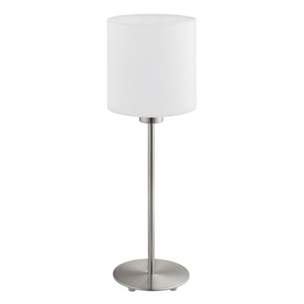 Eglo - Lampada da tavolo LED TUNJA 1xE27/60W/230V 38,5 cm cromo opaco/bianco