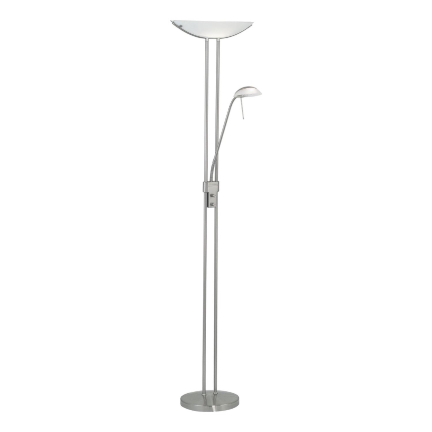 EGLO - Lampada da terra con dimmer BAYA 1xR7s/230W+1xG9/33W cromo opaco