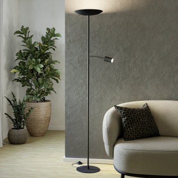 Eglo - Lampada da terra dimmerabile a LED/26,5W/230V + LED/4W nera