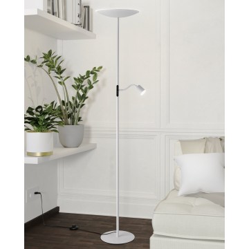 Eglo - Lampada da terra dimmerabile LED/26,5W/230V + LED/4W bianca