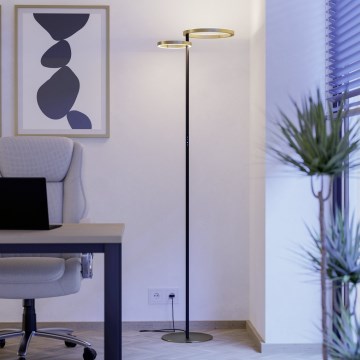 Eglo - Lampada da terra LED dimmerabile LED/16W/230V + LED/12W oro/nero