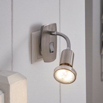 Eglo - Lampada LED da spina 1xGU10/2,8W/230V cromo opaco