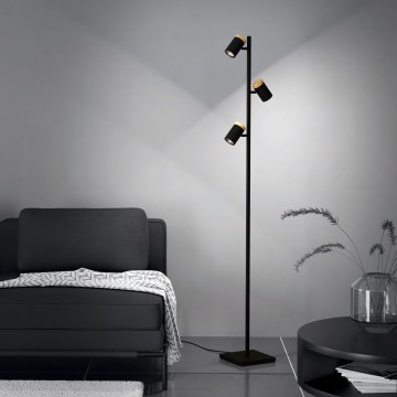 Eglo - Lampada LED da terra 3xGU10/4,5W/230V 3000K nero/marrone